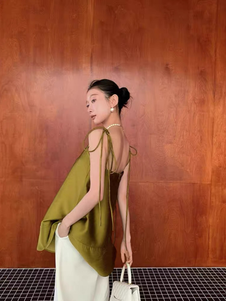 Yara Ribbon Tied Flare Cami Top