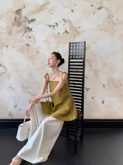 Yara Ribbon Tied Flare Cami Top