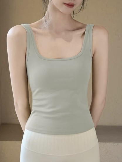 Dion Square Neck Padded Top-The Black Bow-