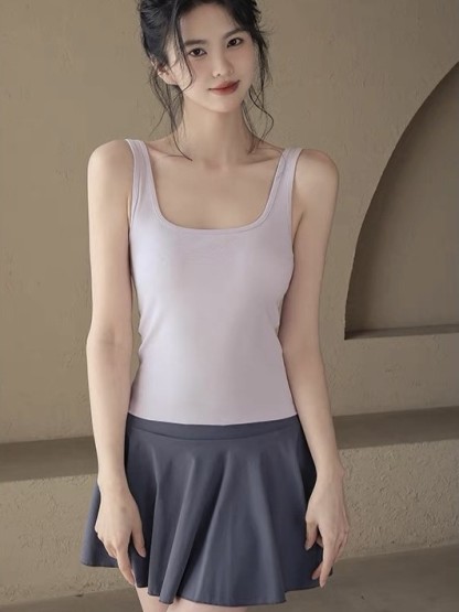 Dion Square Neck Padded Top-The Black Bow-