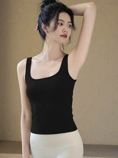 Dion Square Neck Padded Top-The Black Bow-
