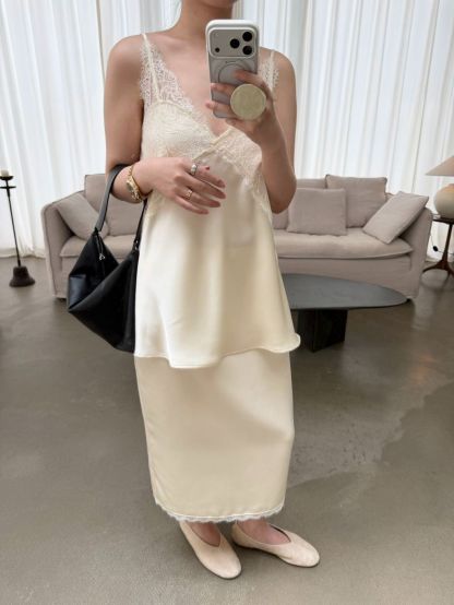 Priscilla Lacey Cami Top & Skirt (Items sold seperately)