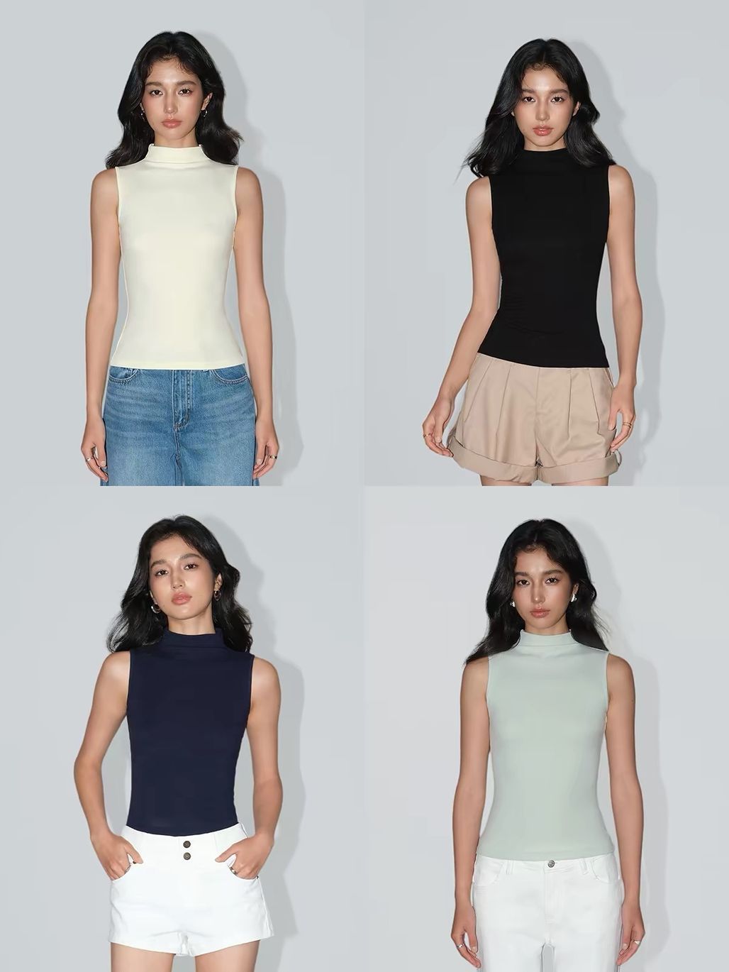 Valene High Neck Basic Top