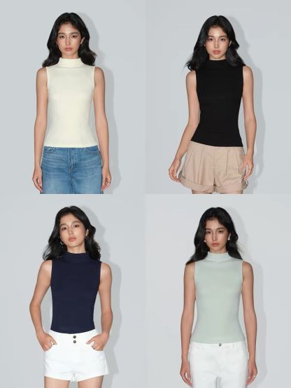 Valene High Neck Basic Top