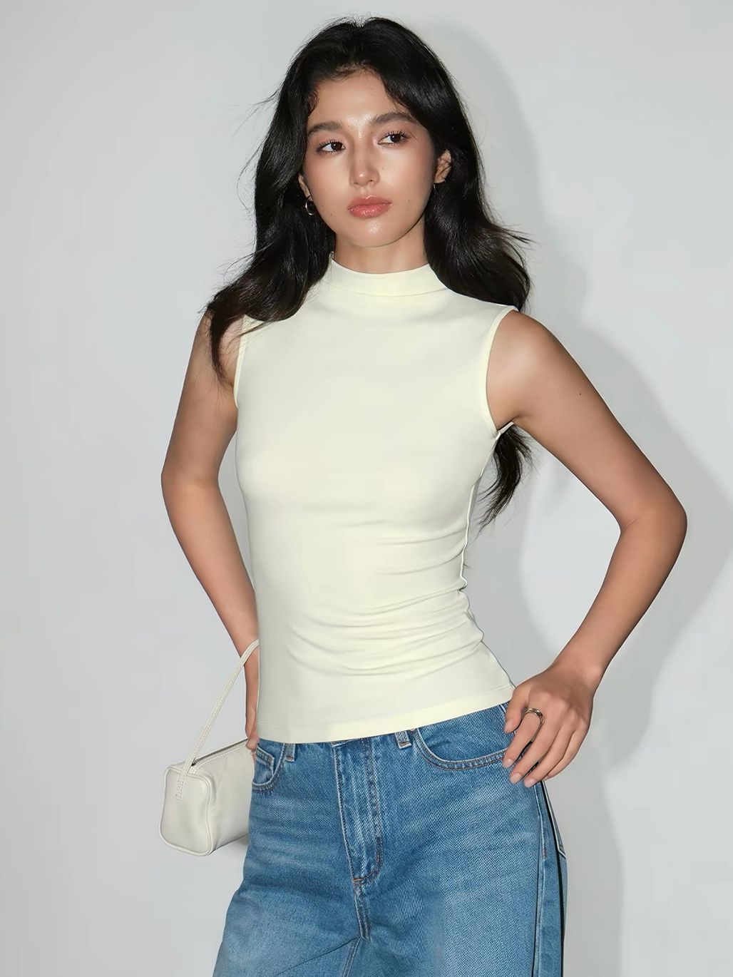 Valene High Neck Basic Top