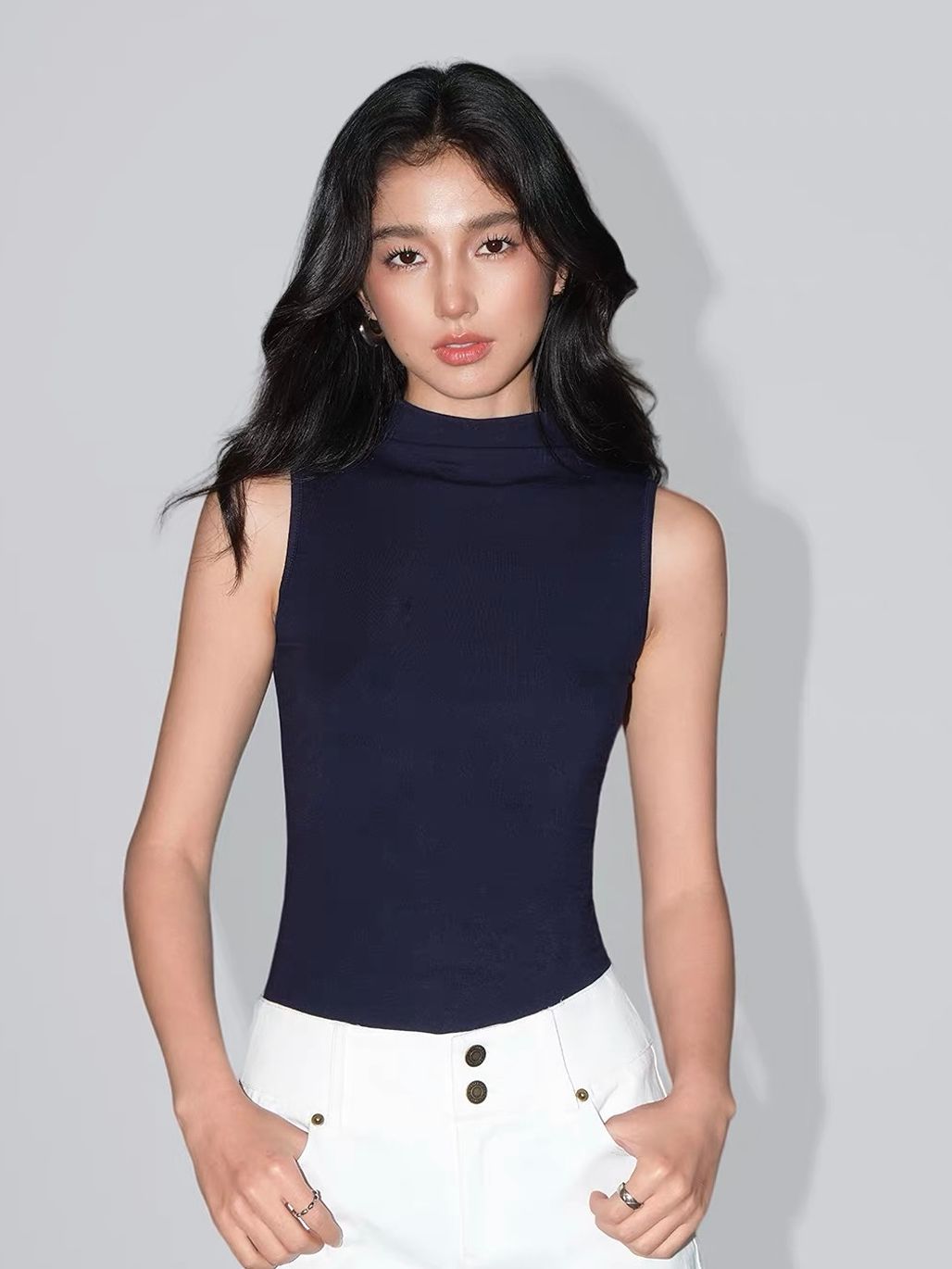 Valene High Neck Basic Top