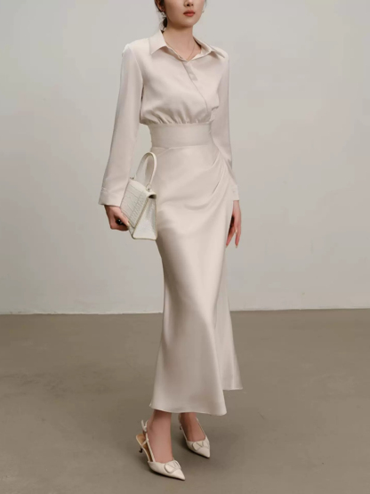 Yolette Shirt & High Waist Skirt