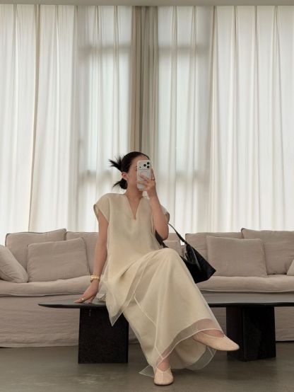Paulina Silk Organza Binding Flowy Drape Top & Skirt (Items sold seperately)