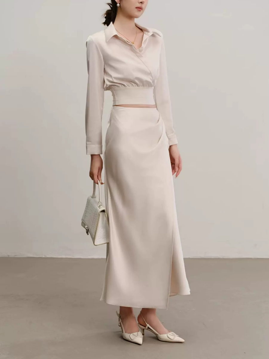 Yolette Shirt & High Waist Skirt