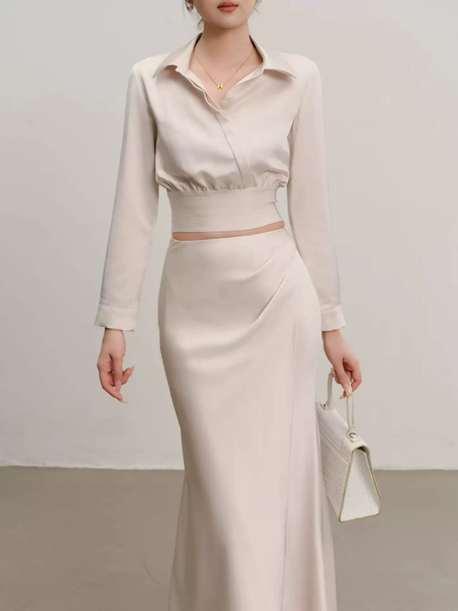 Yolette Shirt & High Waist Skirt