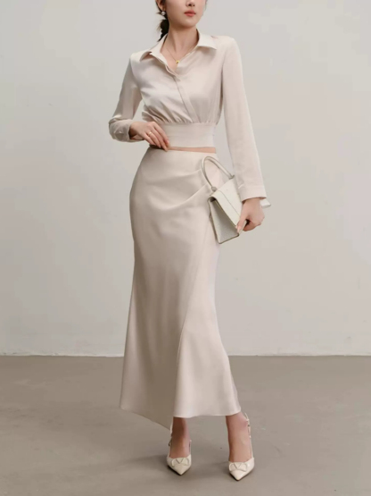 Yolette Shirt & High Waist Skirt