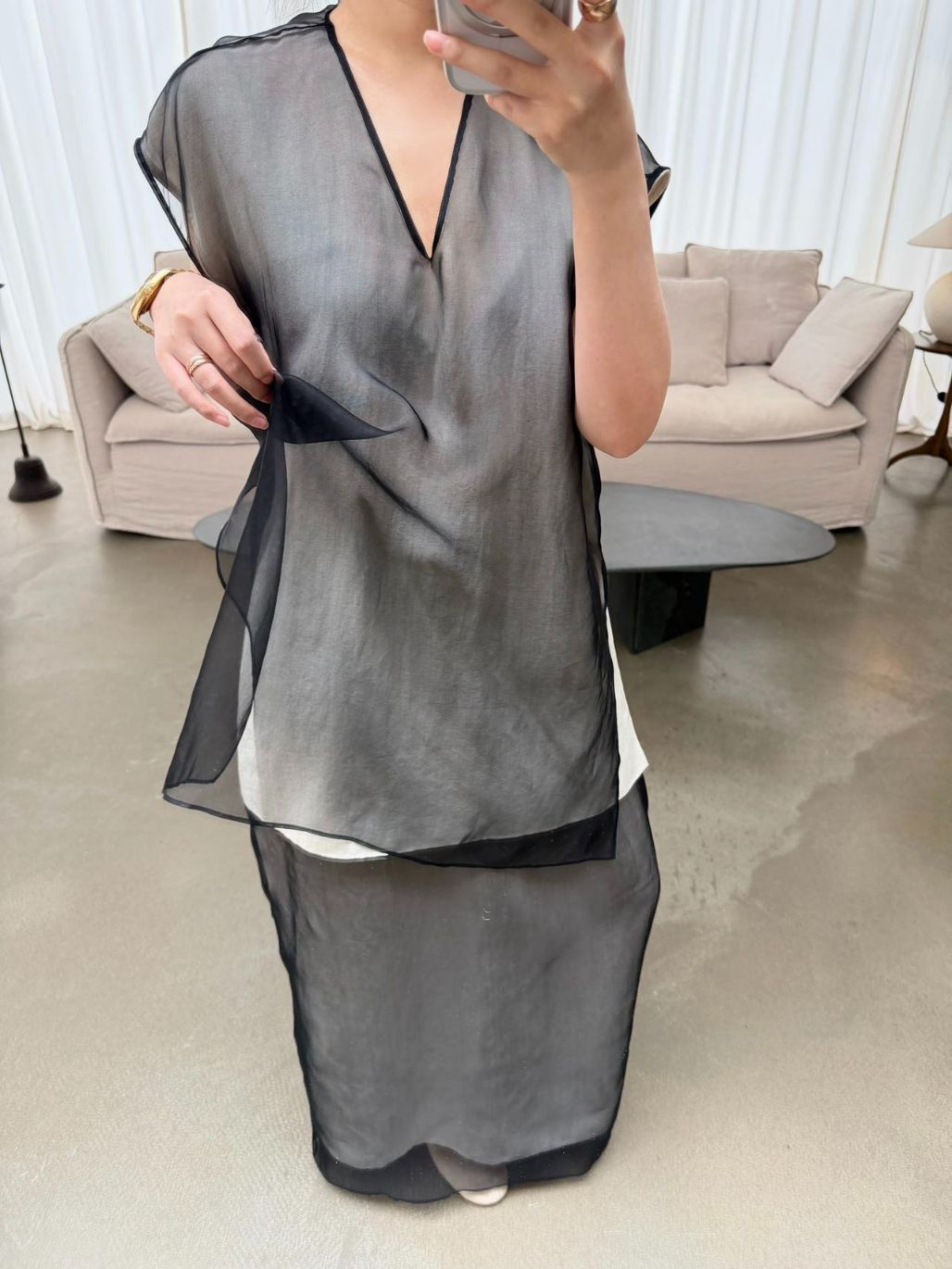 Paulina Silk Organza Binding Flowy Drape Top & Skirt (Items sold seperately)