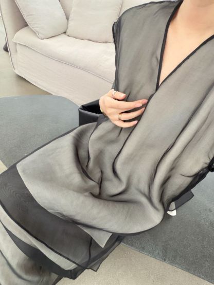 Paulina Silk Organza Binding Flowy Drape Top & Skirt (Items sold seperately)
