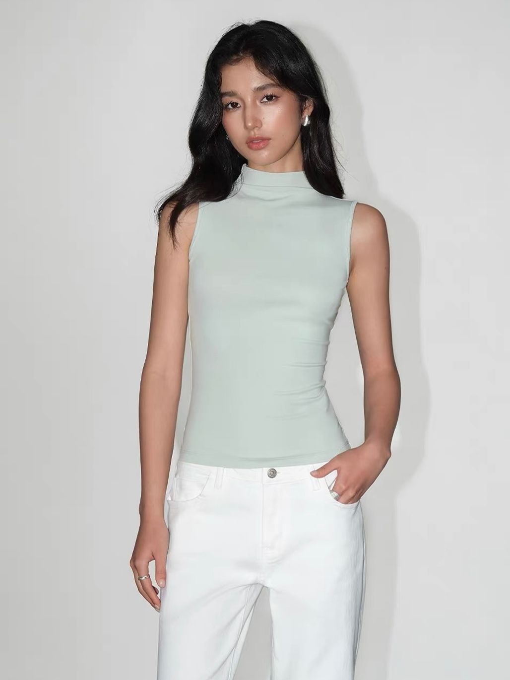 Valene High Neck Basic Top