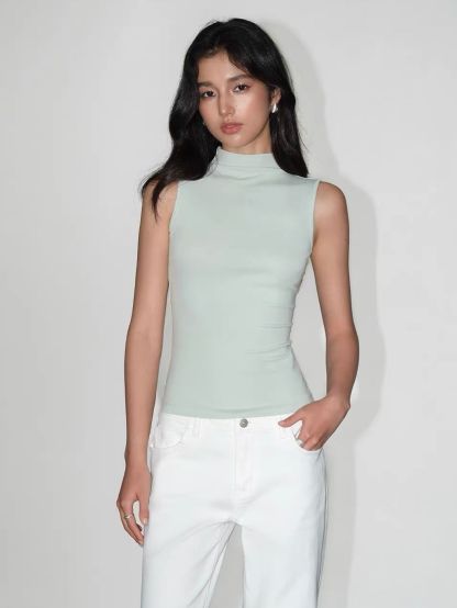 Valene High Neck Basic Top