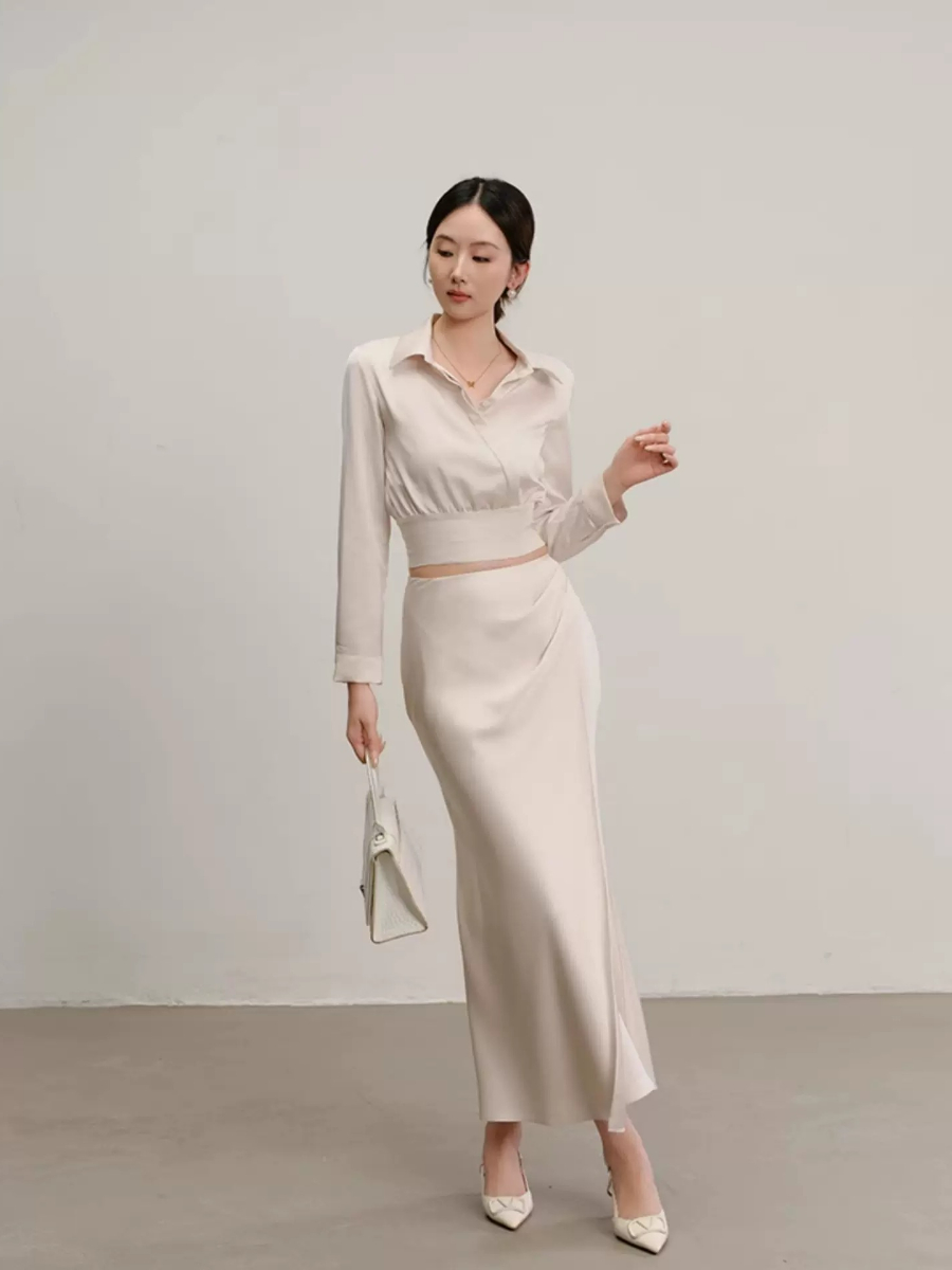 Yolette Shirt & High Waist Skirt