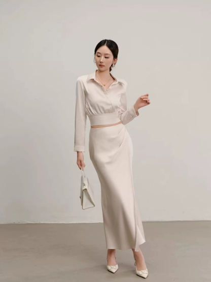 Yolette Shirt & High Waist Skirt