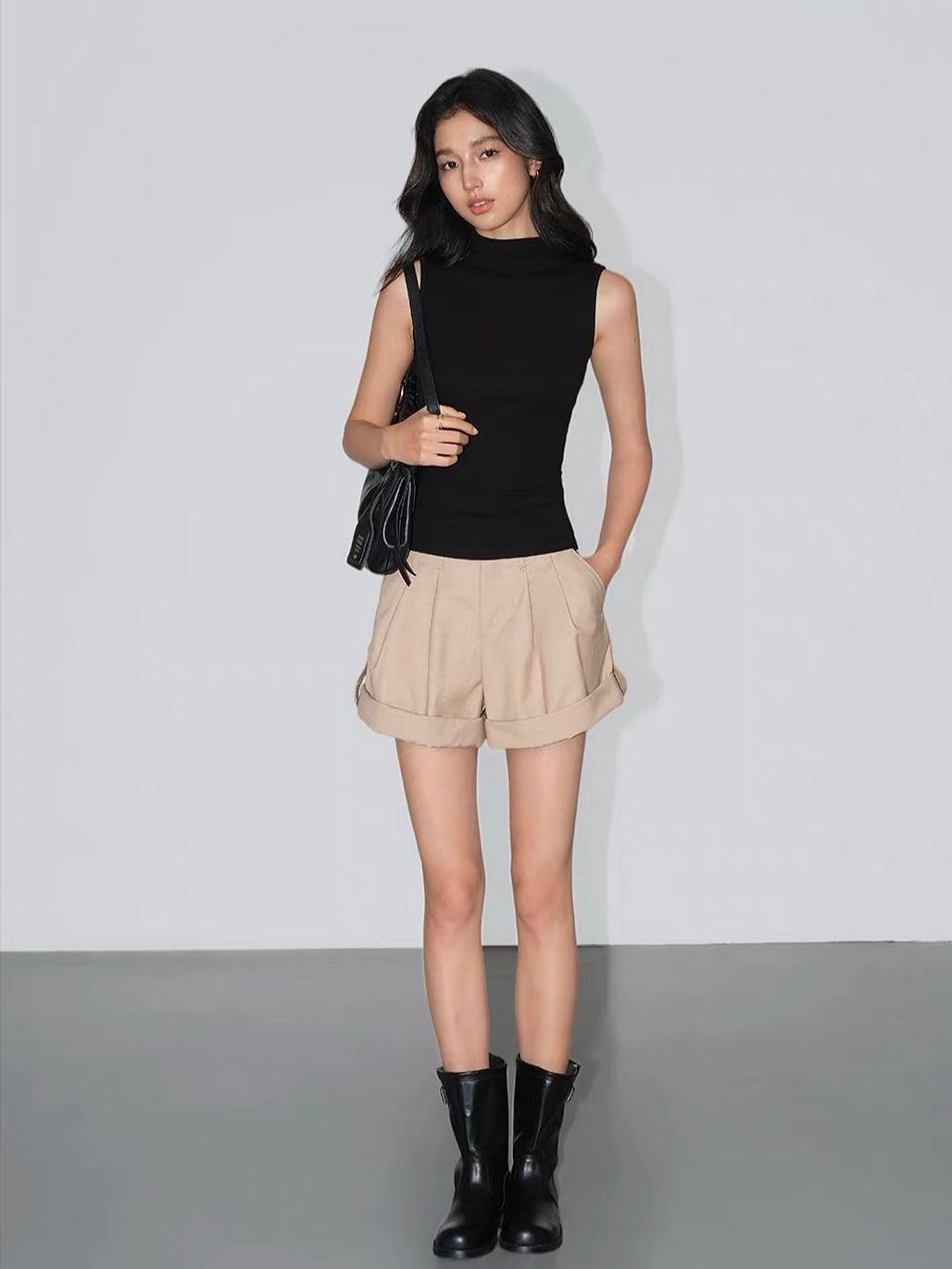 Valene High Neck Basic Top