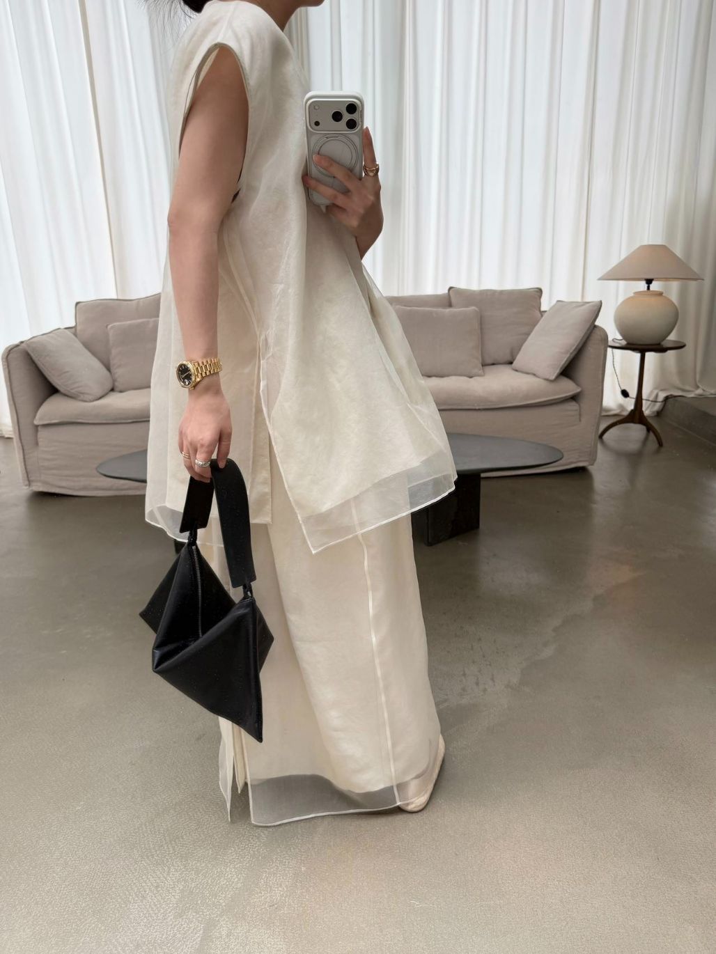 Paulina Silk Organza Binding Flowy Drape Top & Skirt (Items sold seperately)