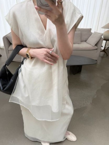 Paulina Silk Organza Binding Flowy Drape Top & Skirt (Items sold seperately)