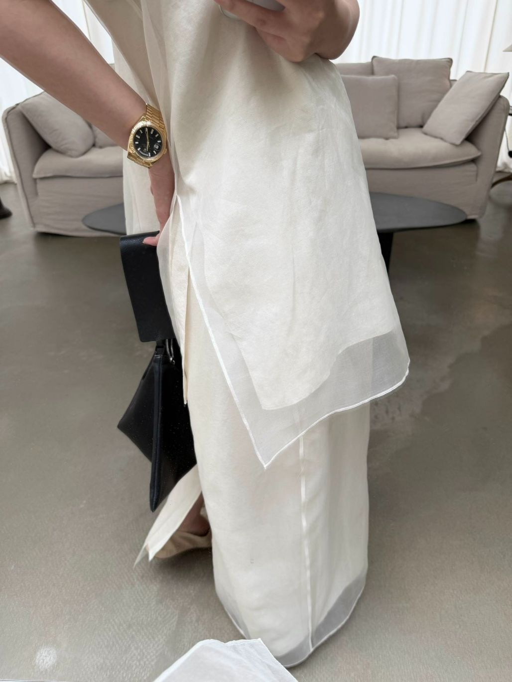 Paulina Silk Organza Binding Flowy Drape Top & Skirt (Items sold seperately)