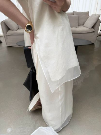 Paulina Silk Organza Binding Flowy Drape Top & Skirt (Items sold seperately)