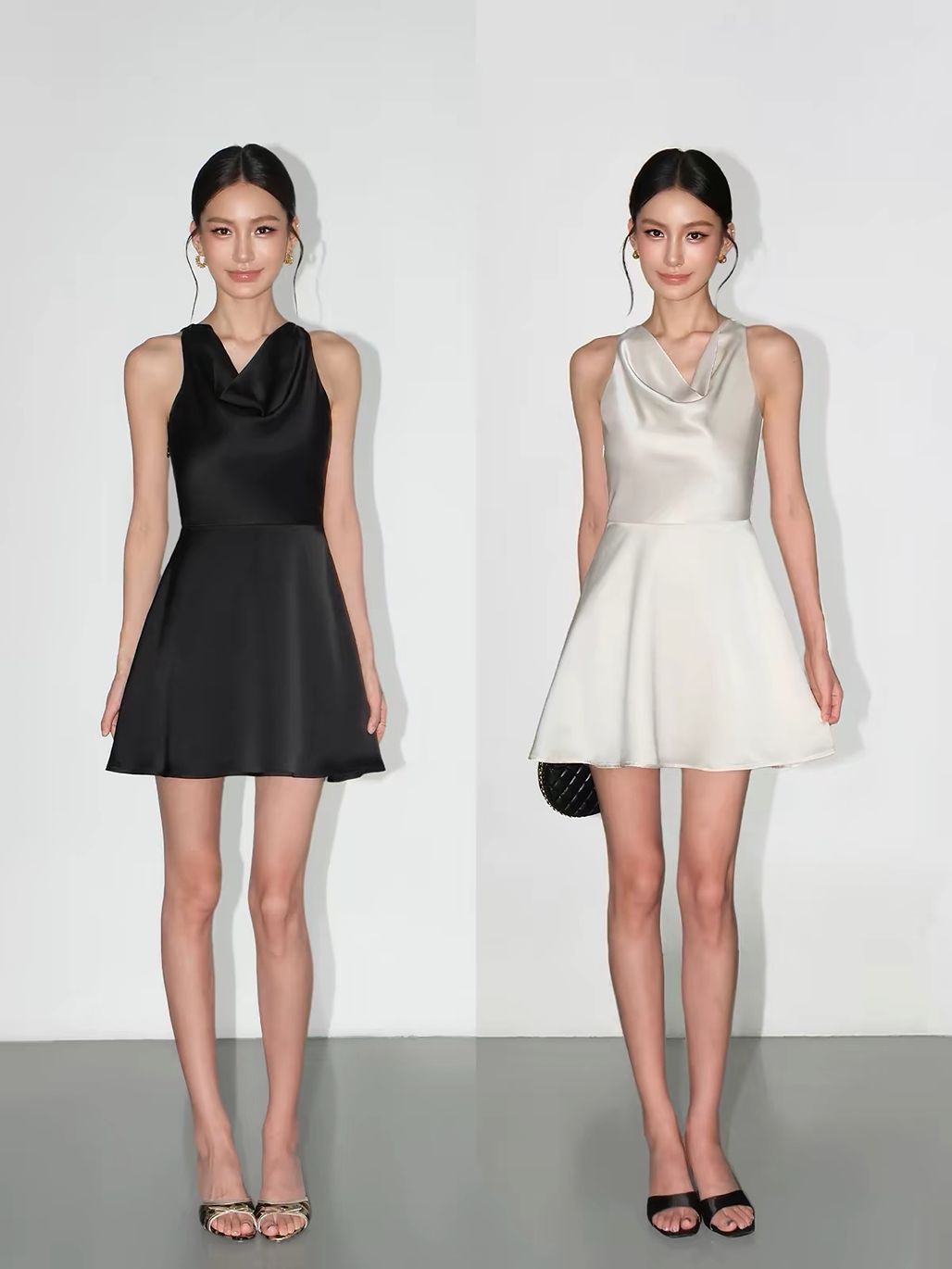 Valenteana Satin Fit & Flare Dress