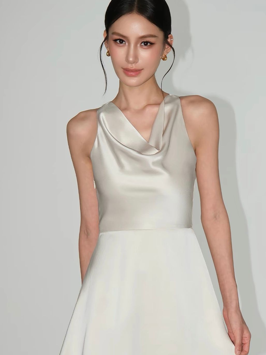 Valenteana Satin Fit & Flare Dress