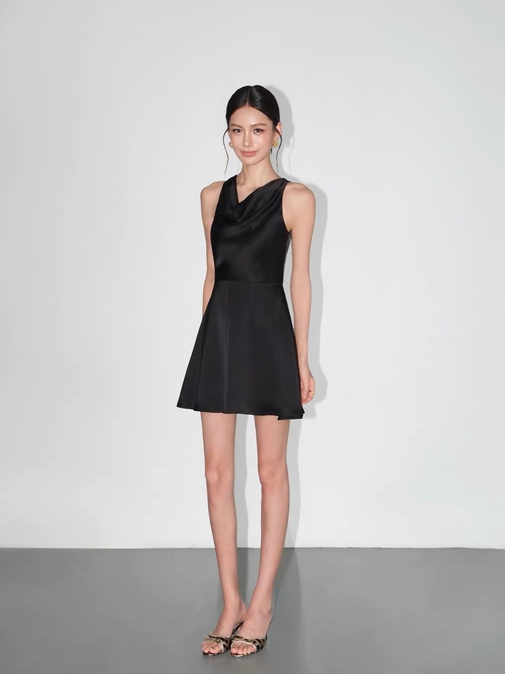 Valenteana Satin Fit & Flare Dress