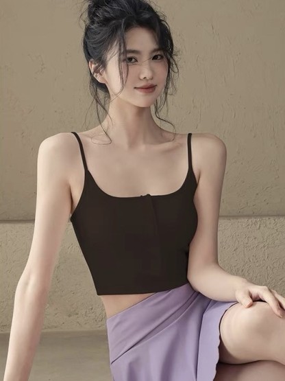 Deon Button Padded Cami Top-The Black Bow-