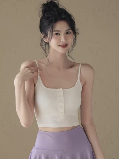 Deon Button Padded Cami Top-The Black Bow-