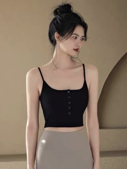 Deon Button Padded Cami Top-The Black Bow-