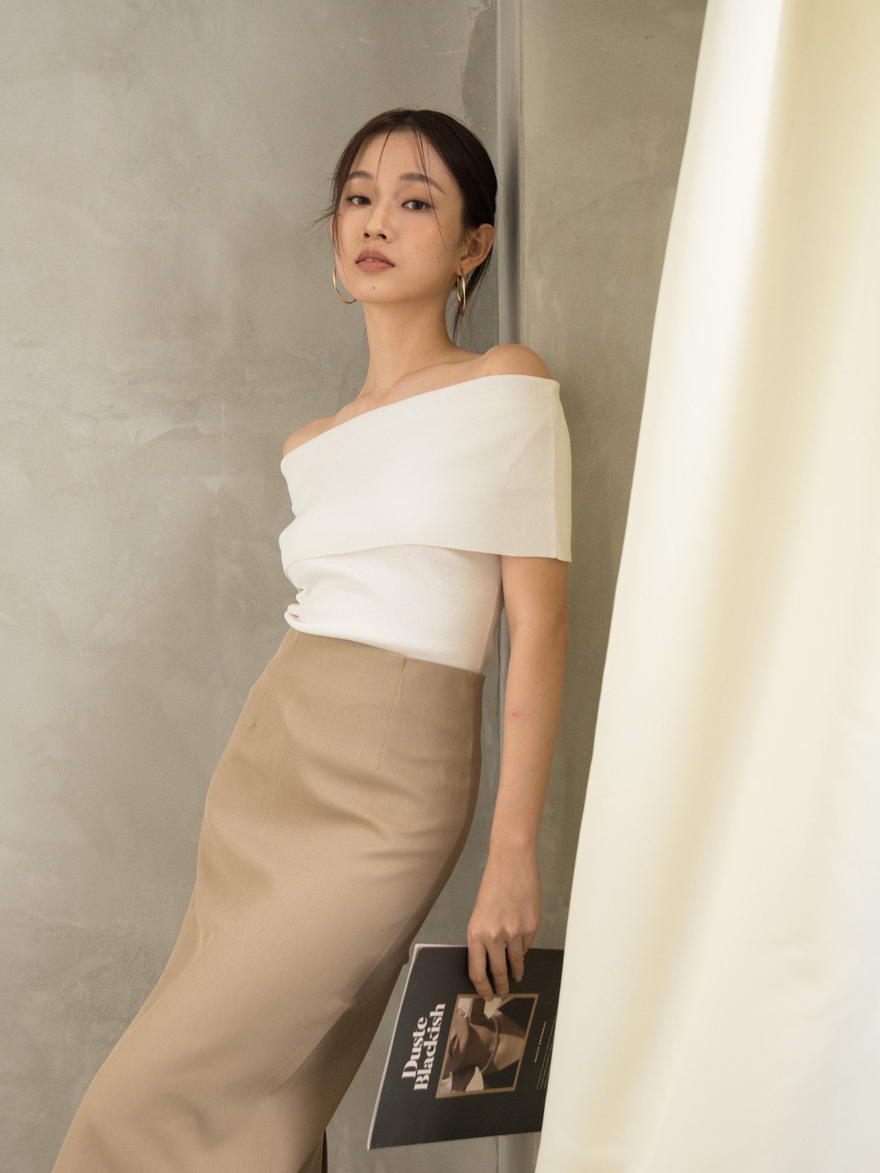 Gatane Off Shoulder Knit Top-The Black Bow-