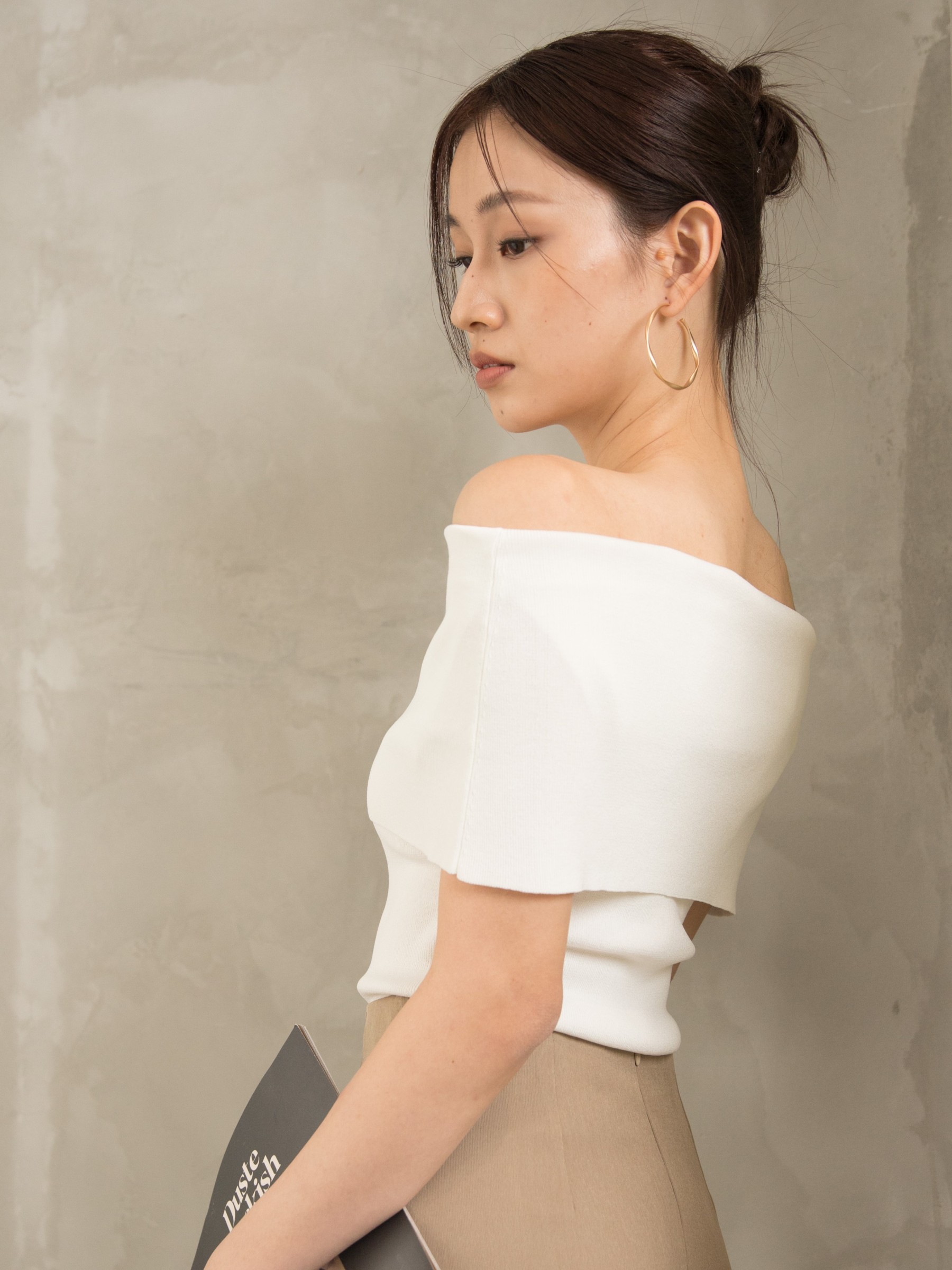 Gatane Off Shoulder Knit Top-The Black Bow-