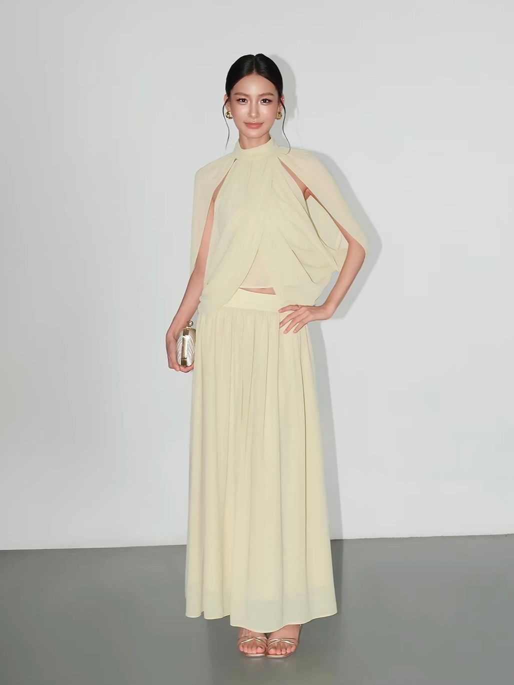 Vanaja Ethereal Two-Way Cape Top & Maxi Skirt (Sold Seperately)