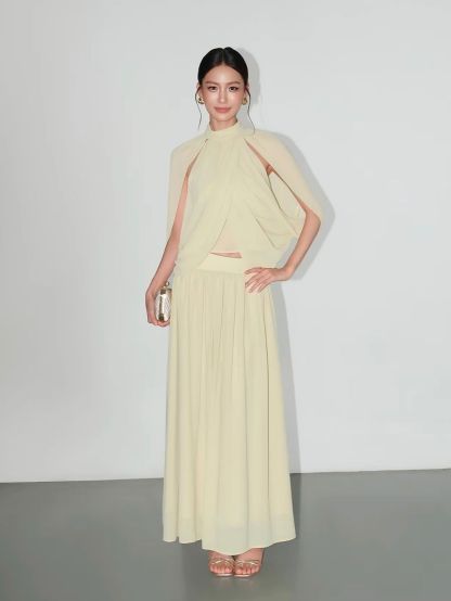 Vanaja Ethereal Two-Way Cape Top & Maxi Skirt (Sold Seperately)