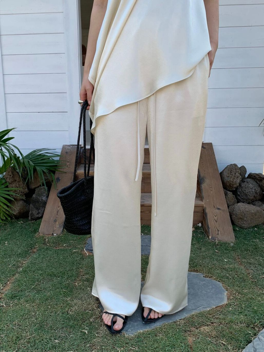 Perry Satin Drawstring Pants