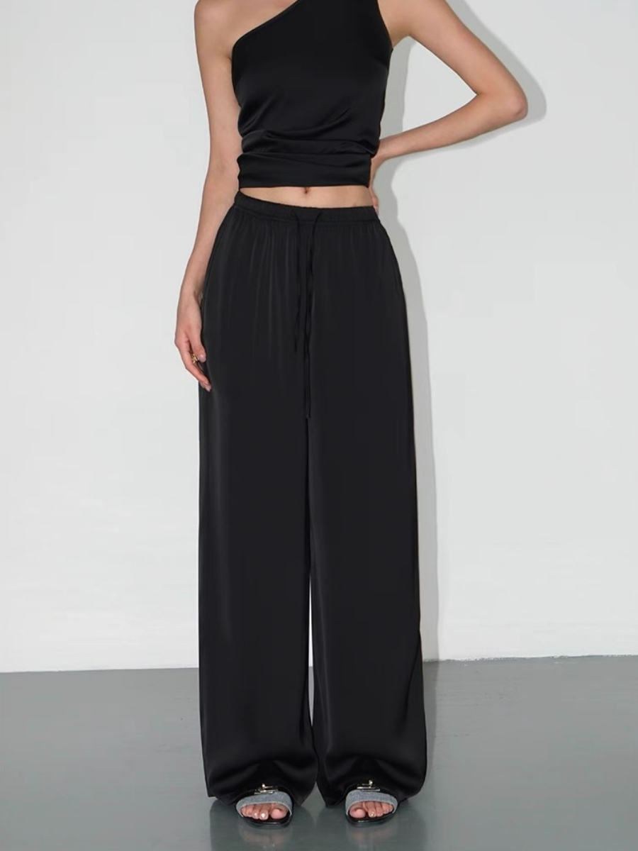 Wilma One Shoulder Satin Top & Pants