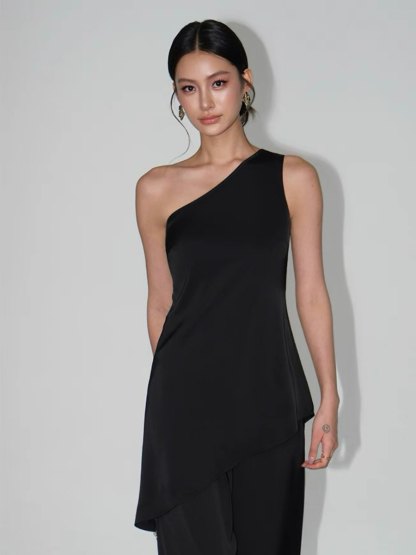 Wilma One Shoulder Satin Top & Pants
