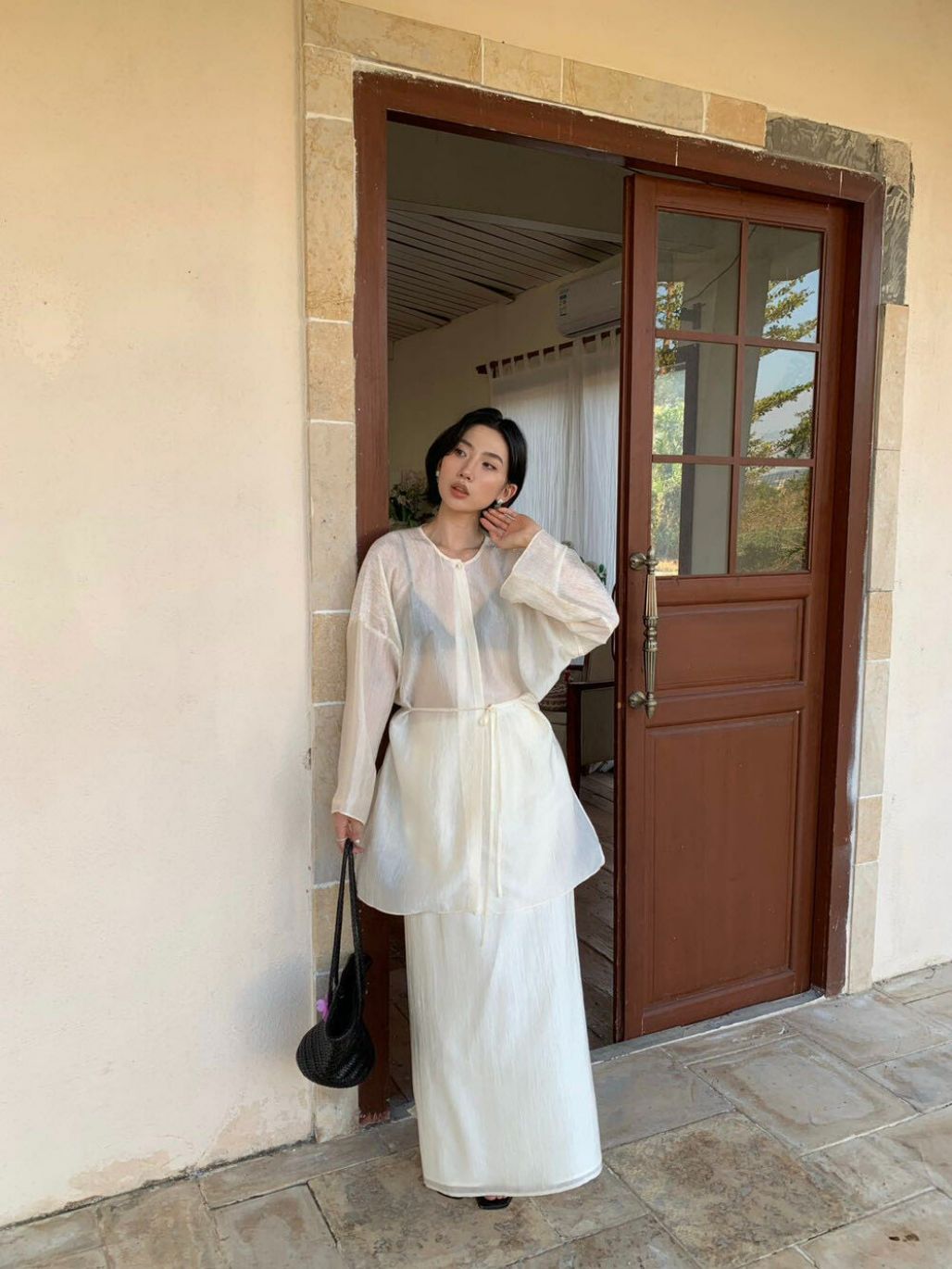 Paityn Soft Acetate Sheer Top & Maxi Skirt Set (Items sold seperately)