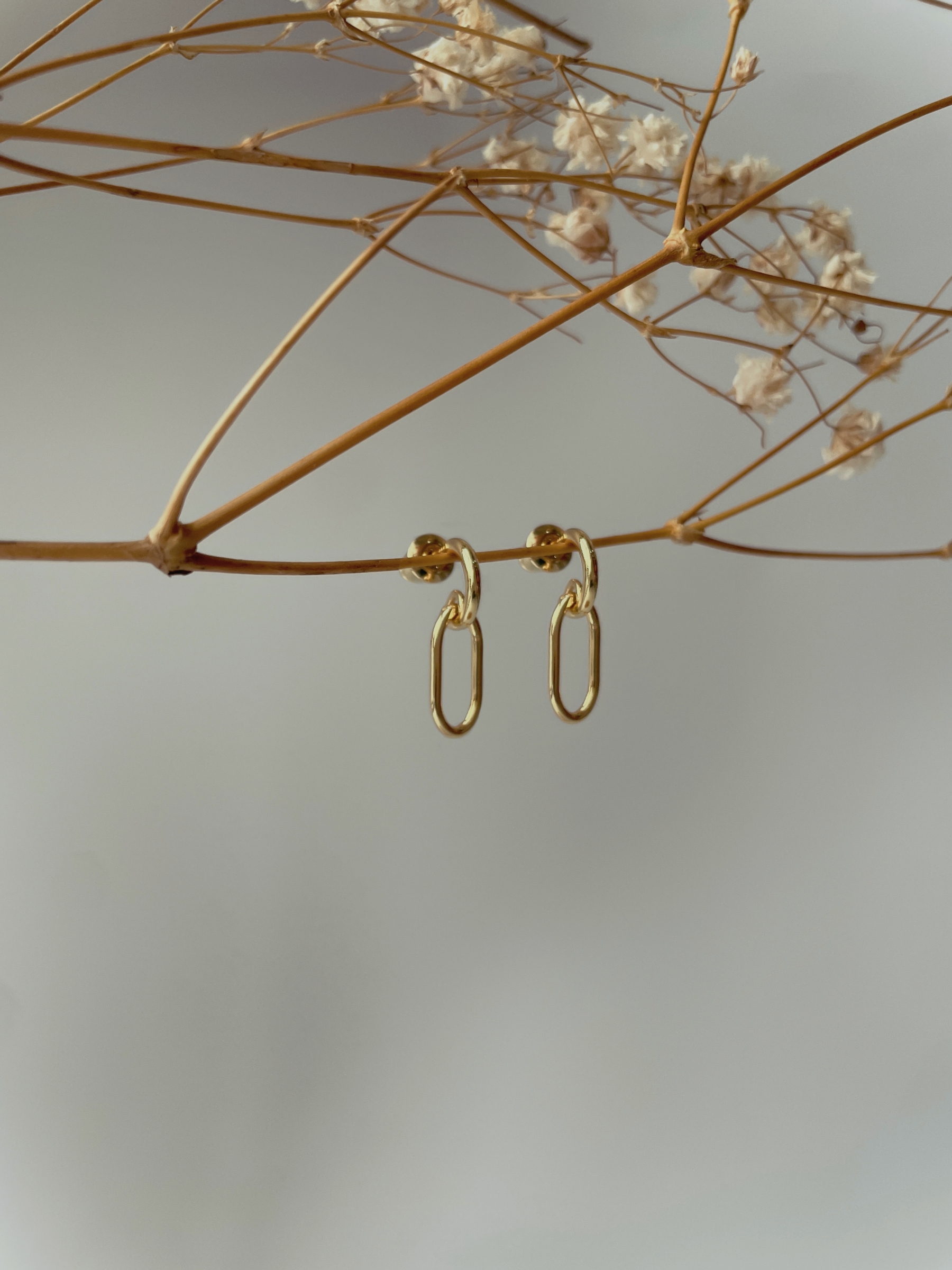 Hae-Eun Oval Hoop Earrings-The Black Bow-