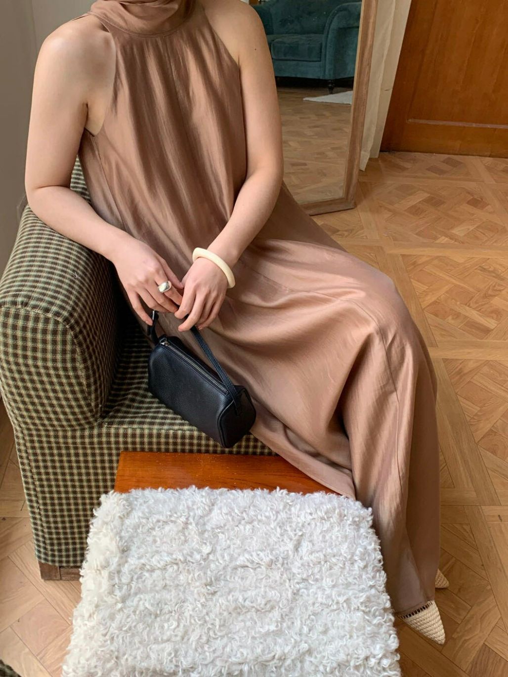 Petra Mid Neck Flowy Tencel Maxi Dress
