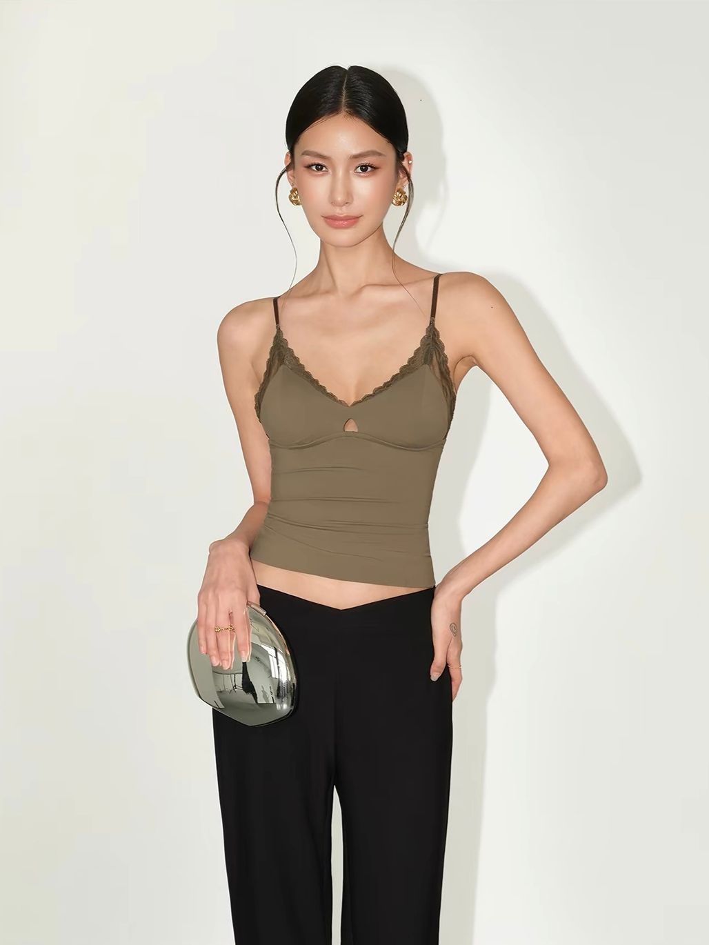 Vania Lace-Trim Bustier Cami Top