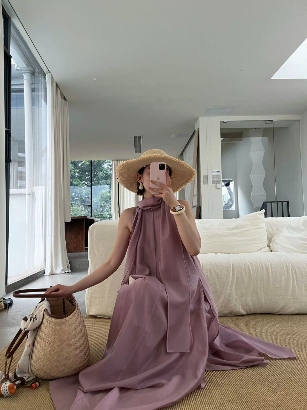 Petra Mid Neck Flowy Tencel Maxi Dress
