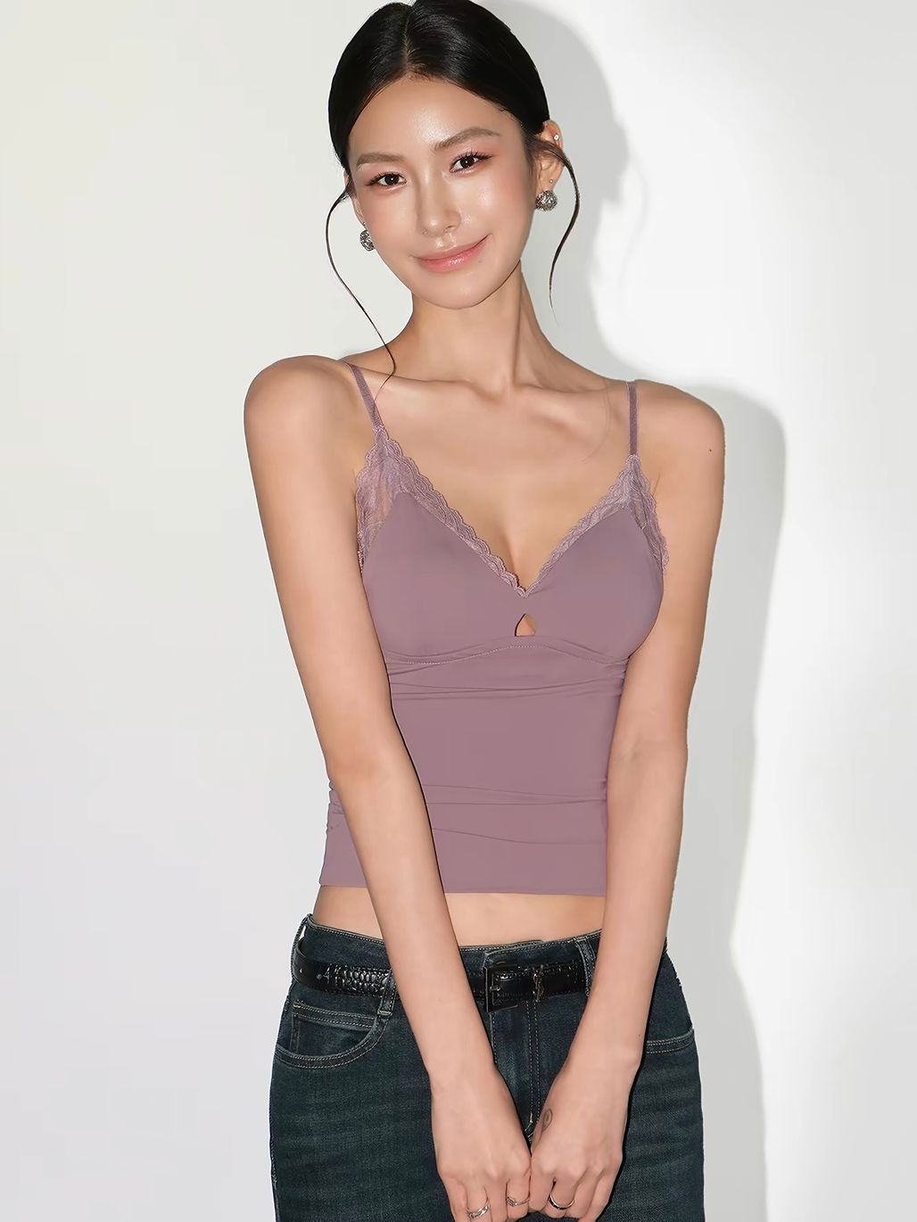 Vania Lace-Trim Bustier Cami Top