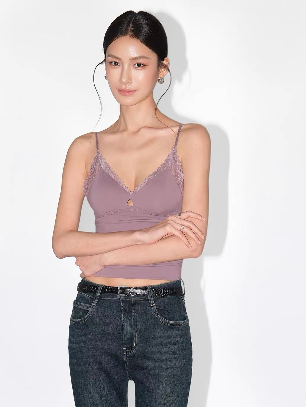 Vania Lace-Trim Bustier Cami Top