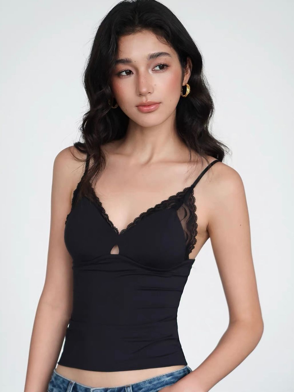 Vania Lace-Trim Bustier Cami Top