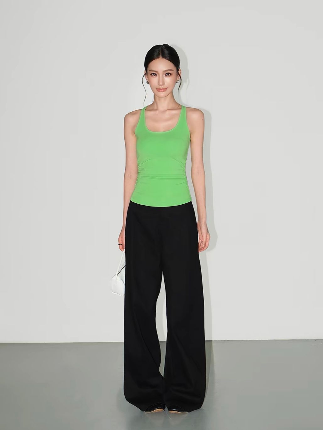 Veeksha Scoop Neck Ruched Tank Top