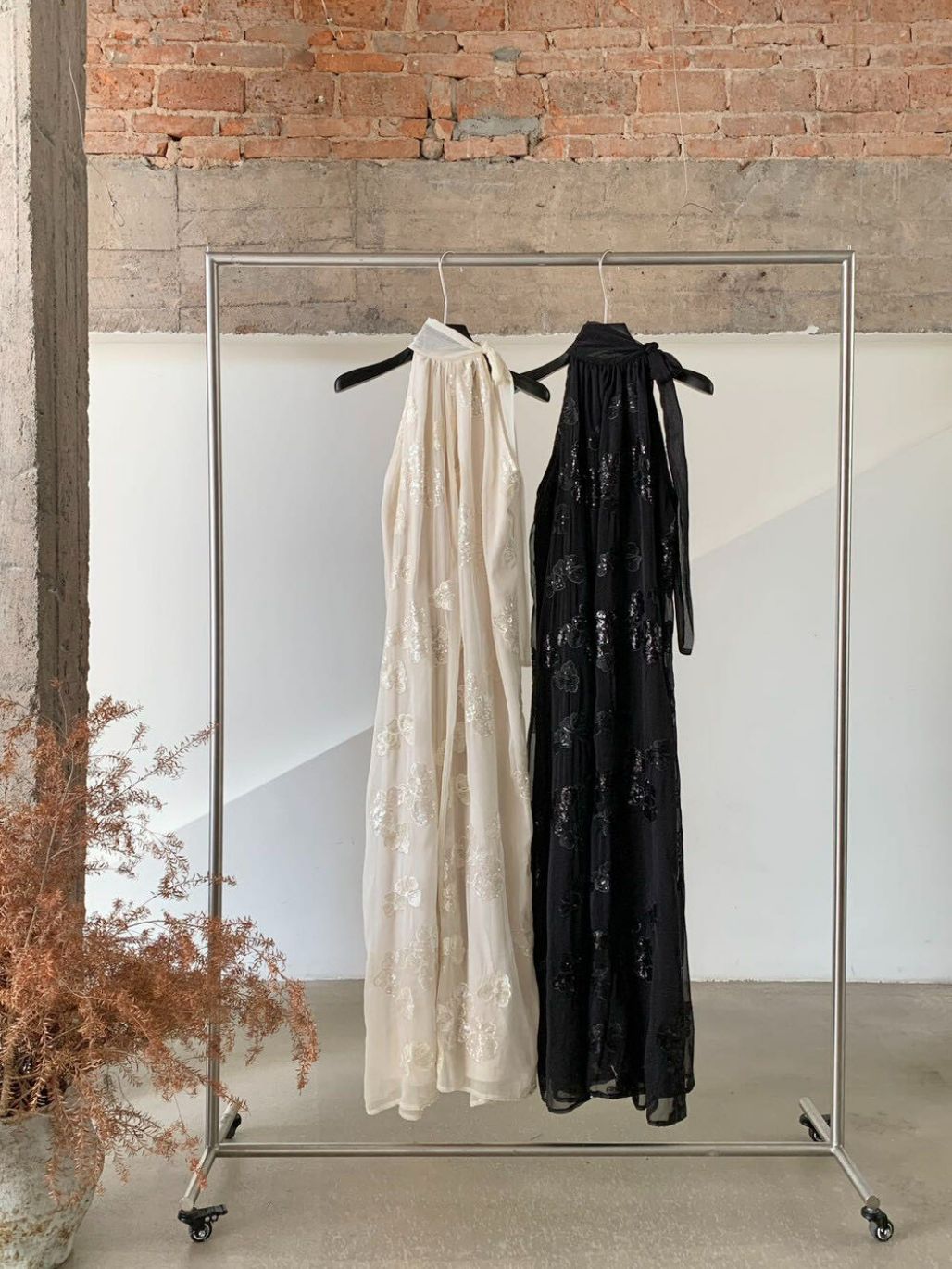 Pia Neck Tie Delicate Sequin Dress