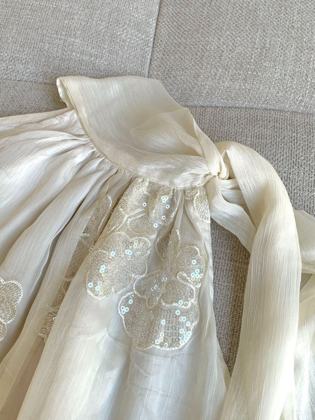 Pia Neck Tie Delicate Sequin Dress